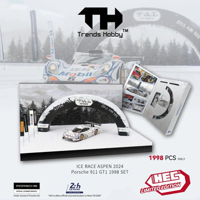 *HEC 2026* Porsche 911 GT1 Ice Race Aspen 2024 Limited Edition 1998 Sets, 1:64 Scale (White) - Trends Hobby