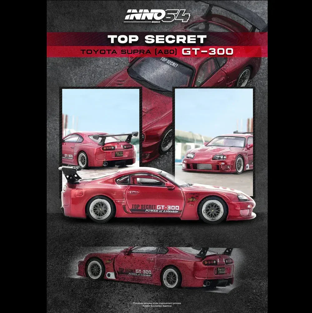 INNO64 Toyota Supra A80 Top Secret 1:64 Scale Diecast Model (Red)