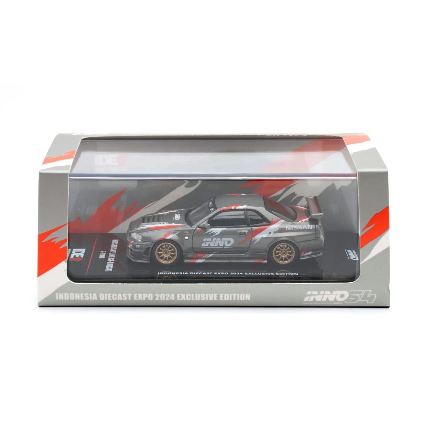 INNO64 Nissan Skyline GT-R R34 Z-Tune Indonesia Diecast Expo Exclusive Edition 1:64 Scale Diecast Model (Grey)