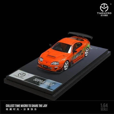 Time Micro Toyota Supra A80 MK4 Paul Walker Orange Figure Edition, 1:64 Scale