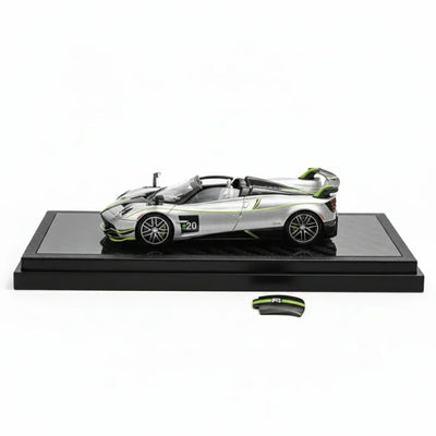 Pagani Huayra Roadster BC Shanghai Toy Fair Special Package 2025, 1:64 Scale (Silver Green) - LCD Models