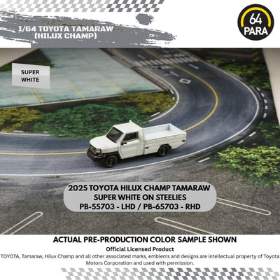 *PRE-ORDER* 1:64 2025 Toyota Hilux Champ / Tamaraw RHD Super, 1:64 Scale (White) - PARA64