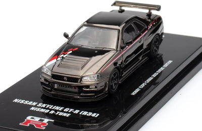 Nissan Skyline GT-R (R34) Nismo R-Tune Black Chrome Hobby Expo China 2023 Event Edition,1:64 Scale