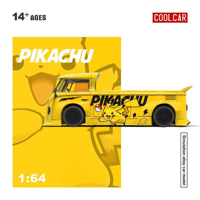 Volkswagen T1 pickup truck - Pikachu painted, 1:64 Scale (Yellow)
