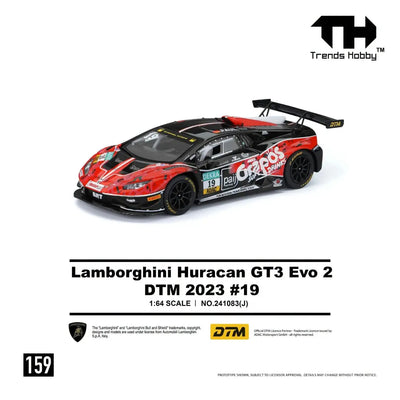 Lamborghini Huracan GT3 EVO2 Red-Black DTM 2023 #19, 1:64 Scale - Trends Hobby