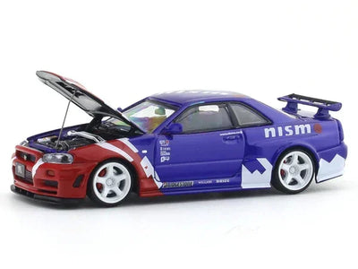 *HEC 2026* Nissan Skyline GT-R (BNR34) Nismo R-Tune Concept, 1:64 Scale (Blue & Red) - GreenLight