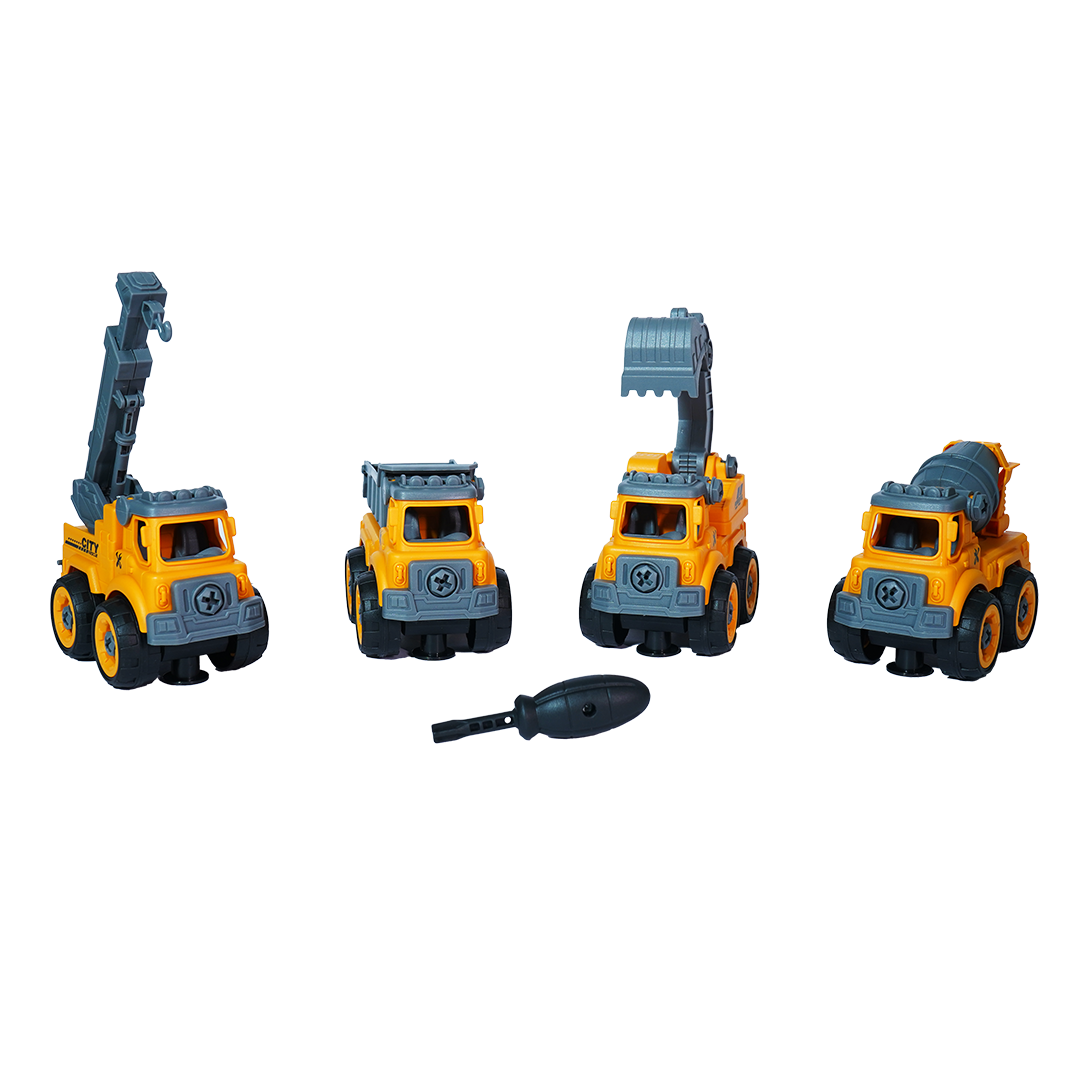 FC25 DIY Puzzle Children Truck Toy Set – Pack of 4