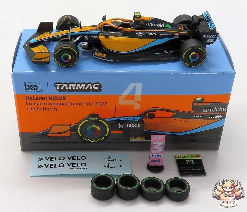 Tarmac Works McLaren MCL36 Emilia Romagna GP 2022 Lando Norris 1:64 Diecast