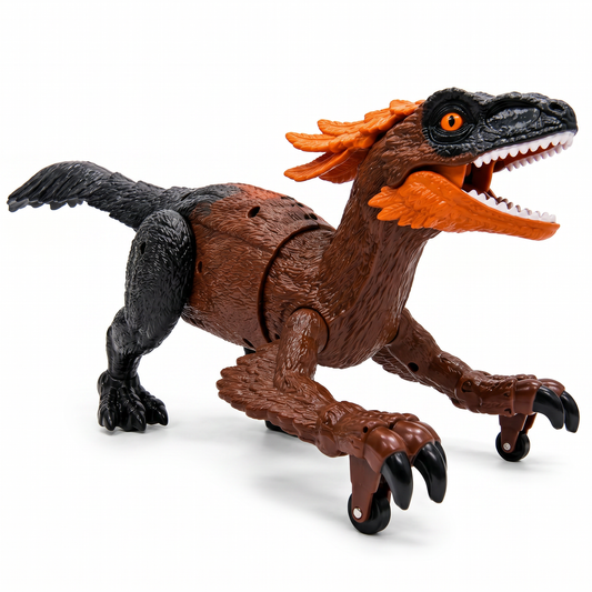 TC02 RC Fire Steel Dinosaur Toy – Brown/Orange