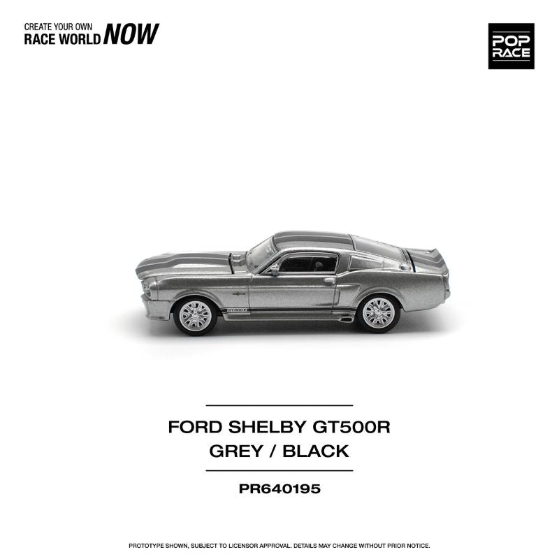 Pop Race PR64-312: Shelby Mustang GT500 1:64 Scale Diecast Model (Silver)