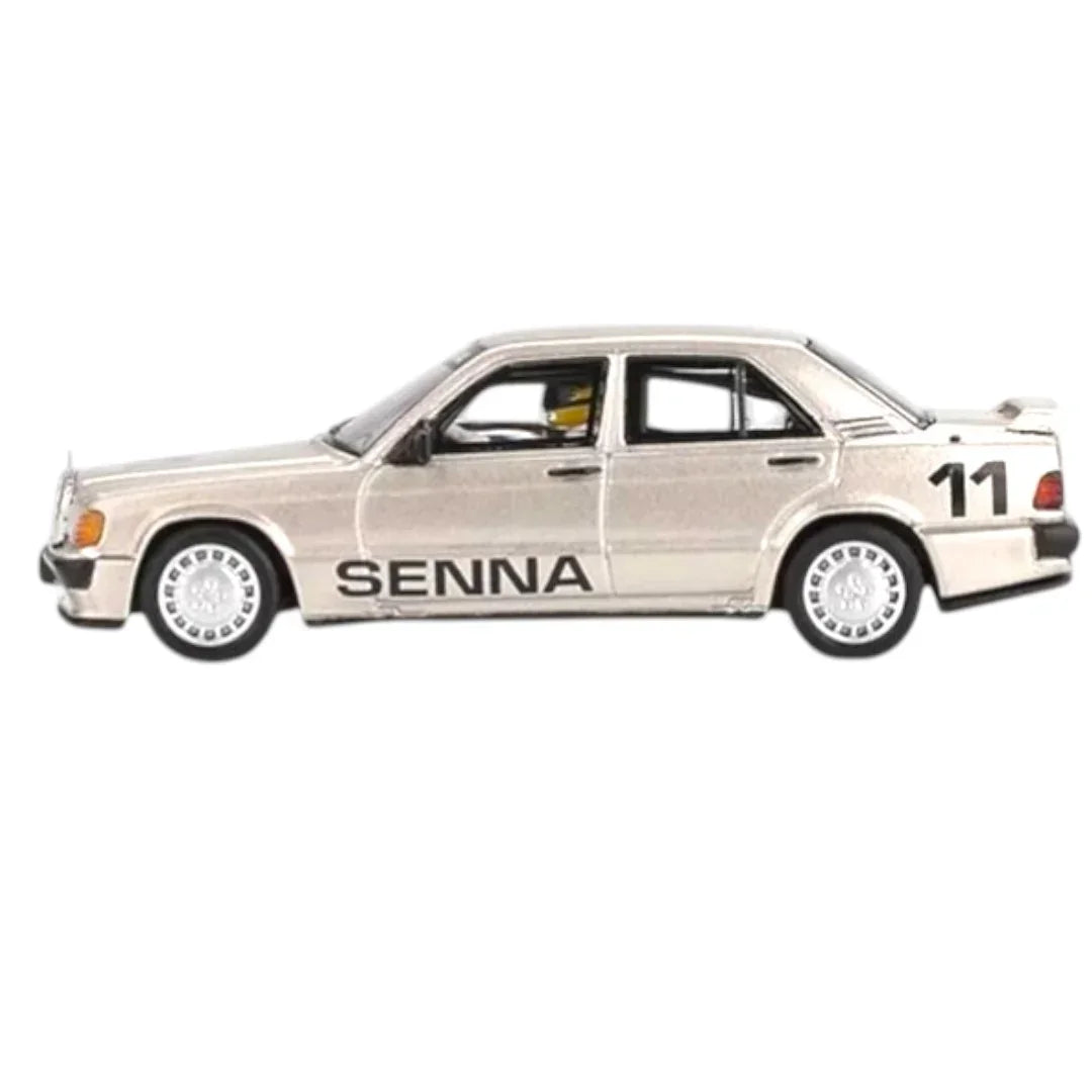 MINI GT #1076: Mercedes-Benz 190E 2.3-16 #11 1984 Nürburgring Race of Champions Ayrton Senna w/ Figure 1:64 Scale Diecast Model
