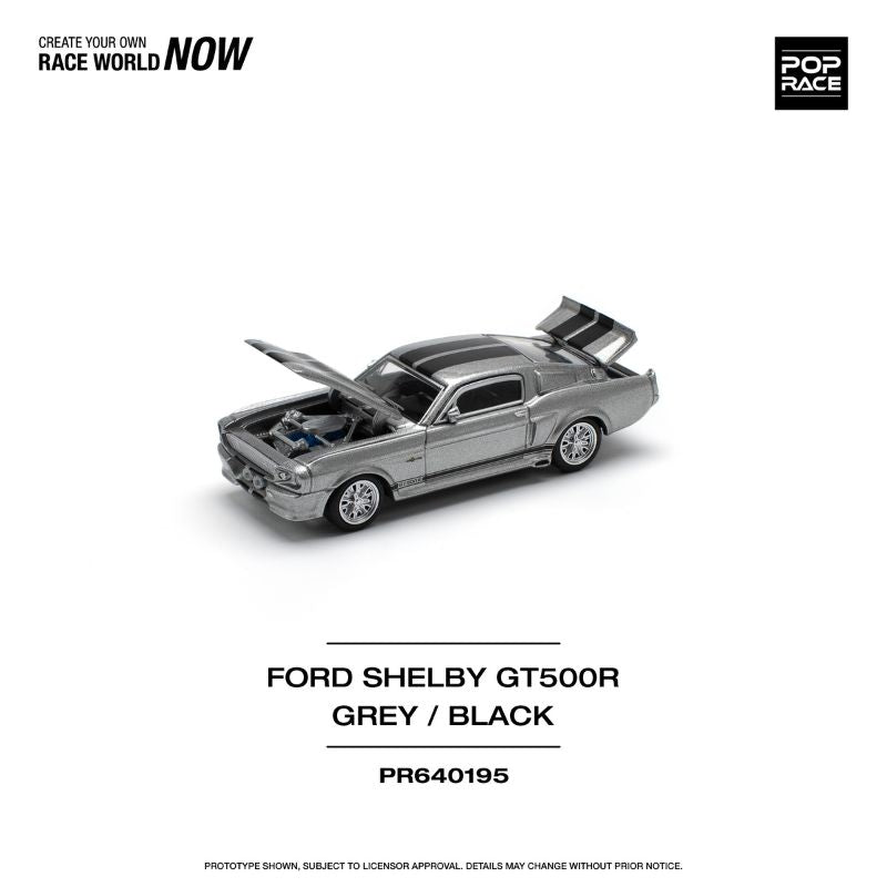 Pop Race PR64-312: Shelby Mustang GT500 1:64 Scale Diecast Model (Silver)