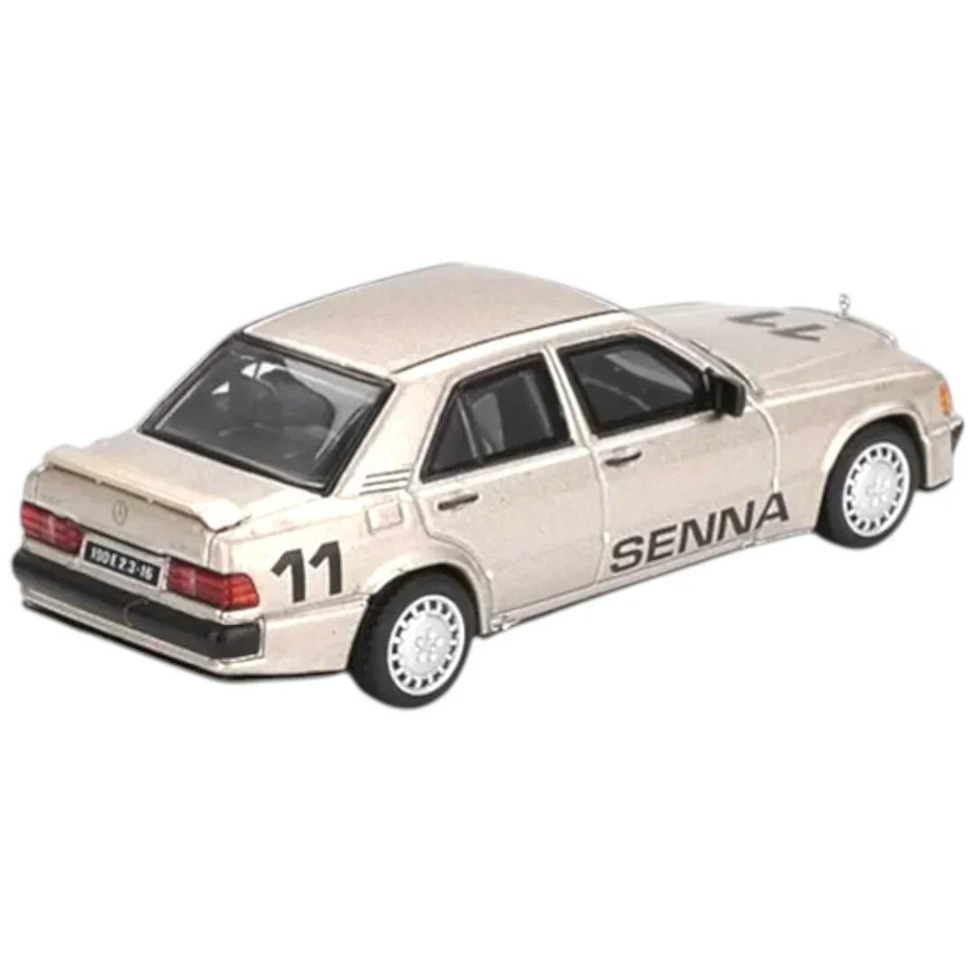 MINI GT #1076: Mercedes-Benz 190E 2.3-16 #11 1984 Nürburgring Race of Champions Ayrton Senna w/ Figure 1:64 Scale Diecast Model