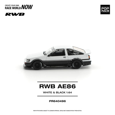 *PRE-ORDER* RWB AE86, 1:64 Scale (White Black) - Pop Race