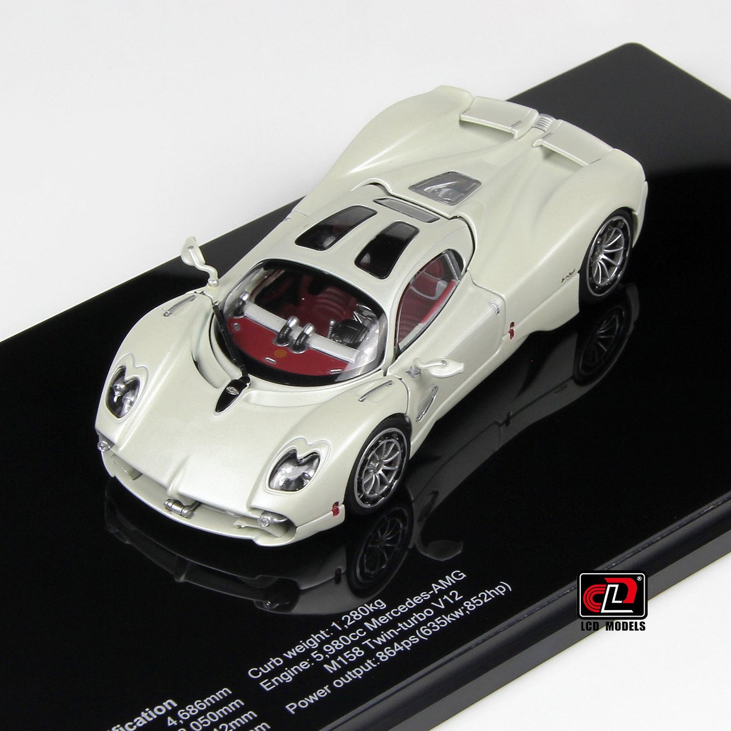 Pagani Utopia White LCD Models | 1:43 Scale Diecast | Hypercar Collectible