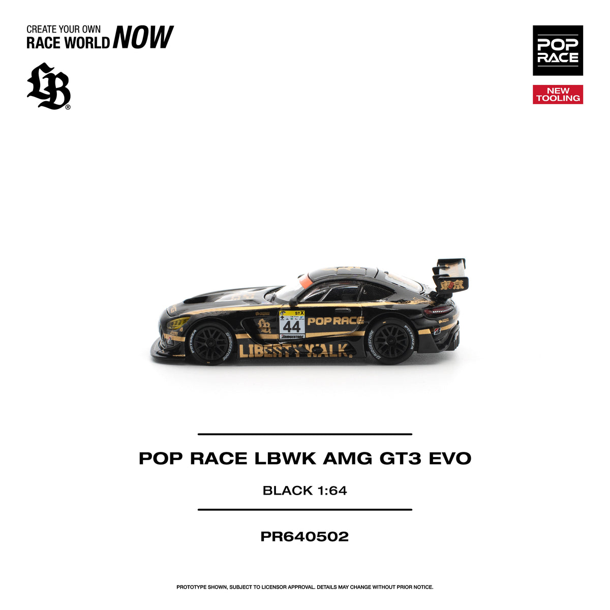 *PRE-ORDER* LBWK AMG GT3 EVO, 1:64 Scale (Black)