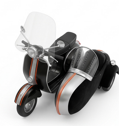 TINY Scooter with Sidecar (SF Express) 1:35 Scale – Official Licensed Diecast with Acrylic Case