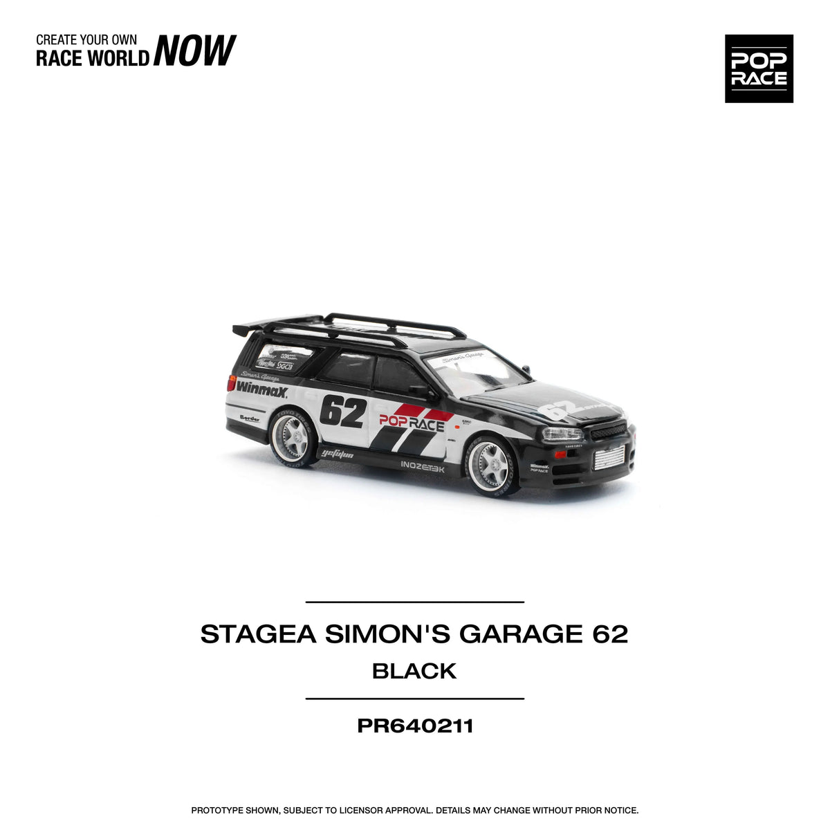 Stagea Simon's Garage 62, 1:64 Scale (Black)