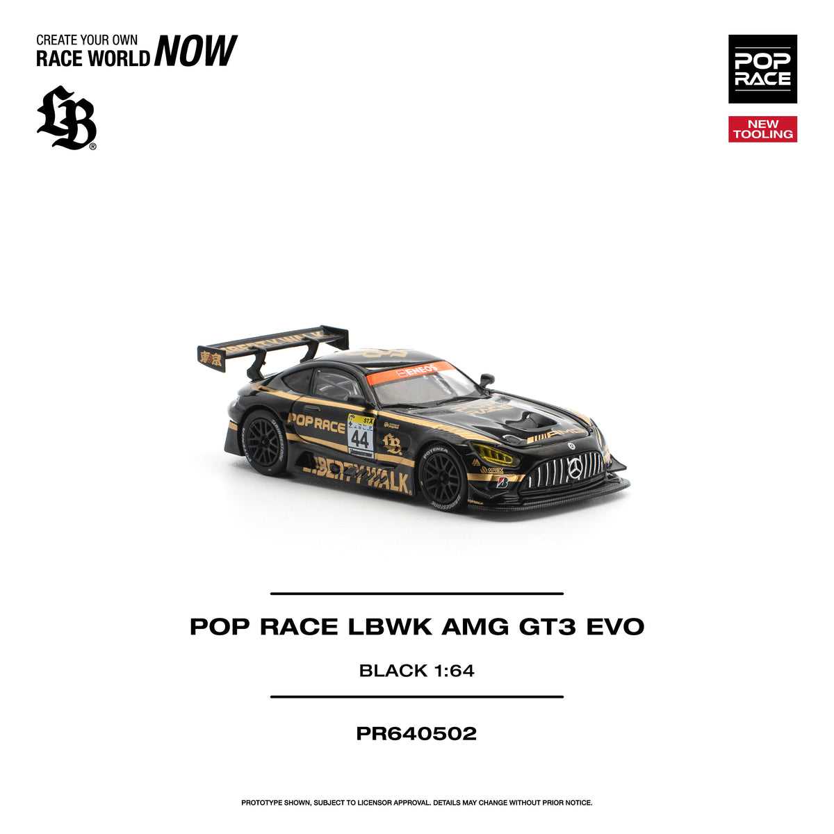 *PRE-ORDER* LBWK AMG GT3 EVO, 1:64 Scale (Black)