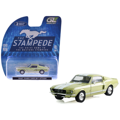 The Mustang Stampede Series 2 - 1967 Ford Shelby GT500 - Lime Gold, 1:64 Scale by GreenLight - 1:64 scale, view 2