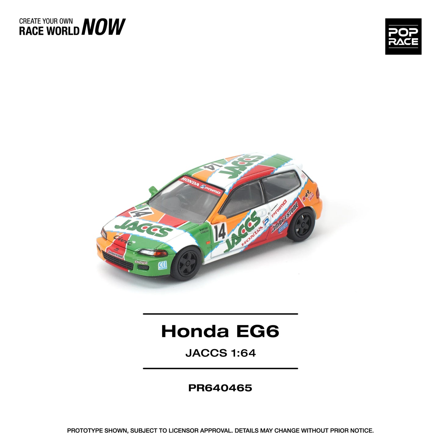 POPRACE Honda Civic EG6 Jaccs 1:64 Scale Diecast Model (Pre-Order)