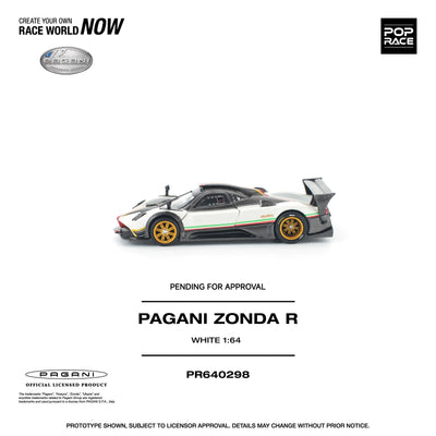 POPRACE Pagani Zonda R White 1:64 Scale Diecast Model (Pre-Order)