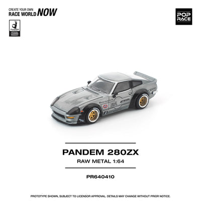 POPRACE Pandem Nissan 280ZX Raw Metal 1:64 Scale Diecast Model (Pre-Order)