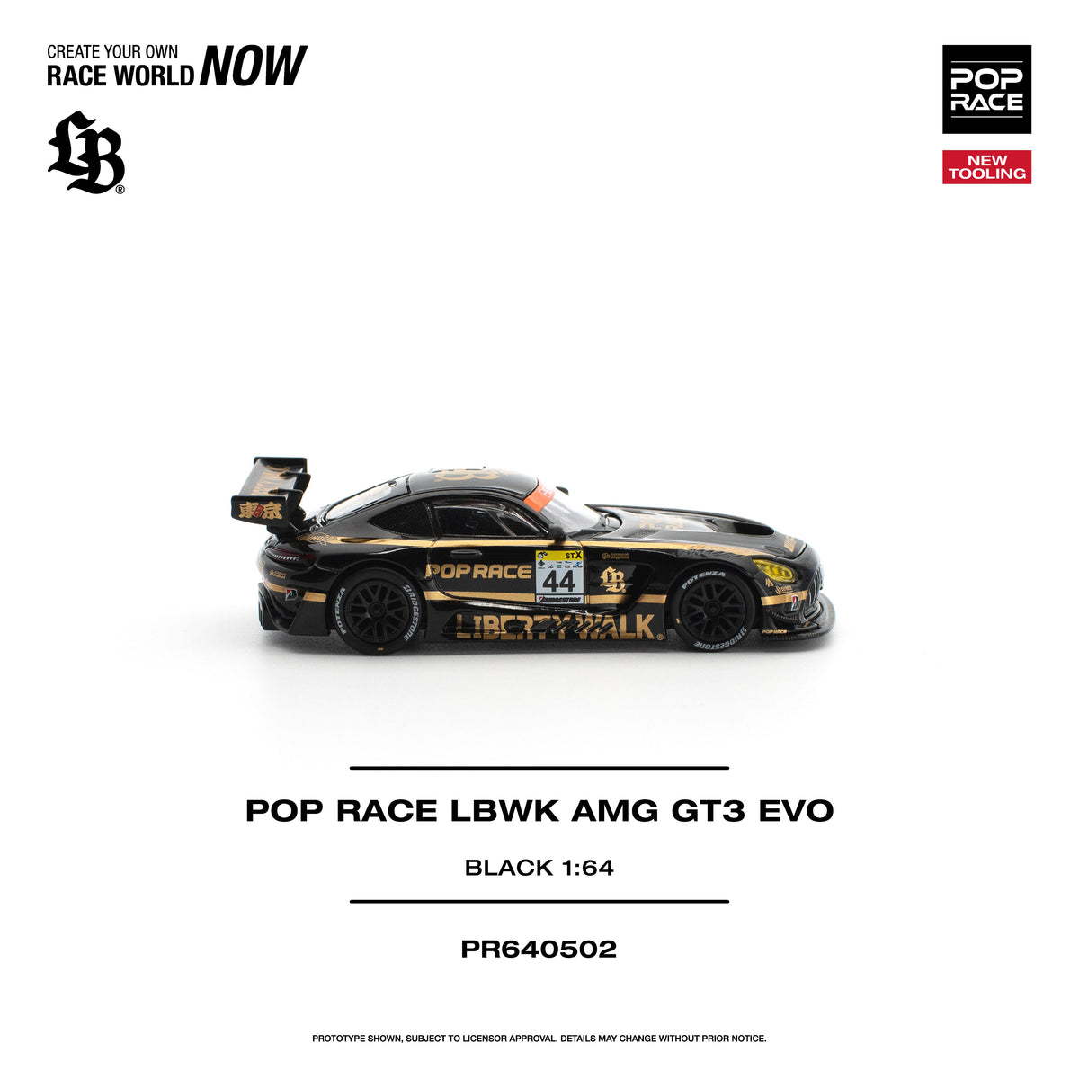 *PRE-ORDER* LBWK AMG GT3 EVO, 1:64 Scale (Black)