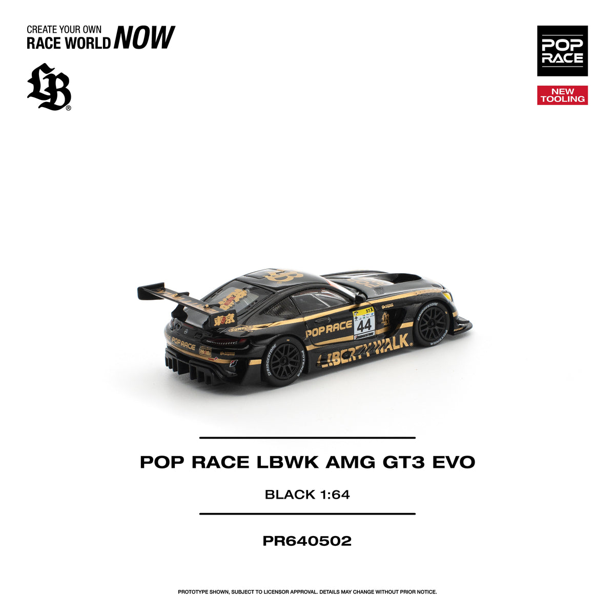 *PRE-ORDER* LBWK AMG GT3 EVO, 1:64 Scale (Black)