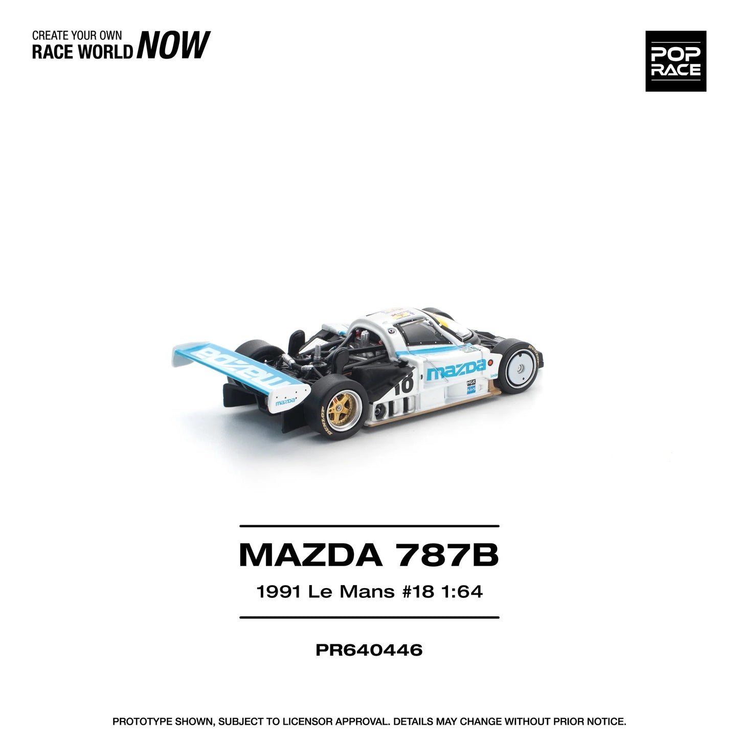 POPRACE Mazda 787B 1991 Le Mans #18 24Hrs 1:64 Scale Diecast Model (Pre-Order)