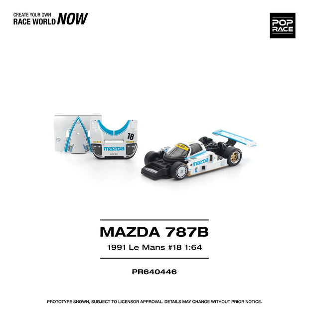 POPRACE Mazda 787B 1991 Le Mans #18 24Hrs 1:64 Scale Diecast Model - Pre-Order
