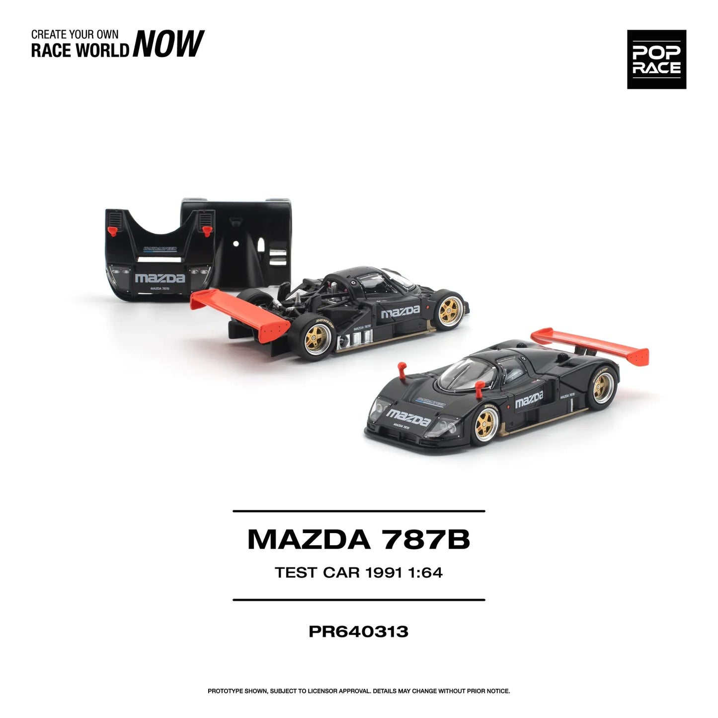POPRACE Mazda 787B 1991 Test Car 1:64 Scale Diecast Model (Pre-Order)