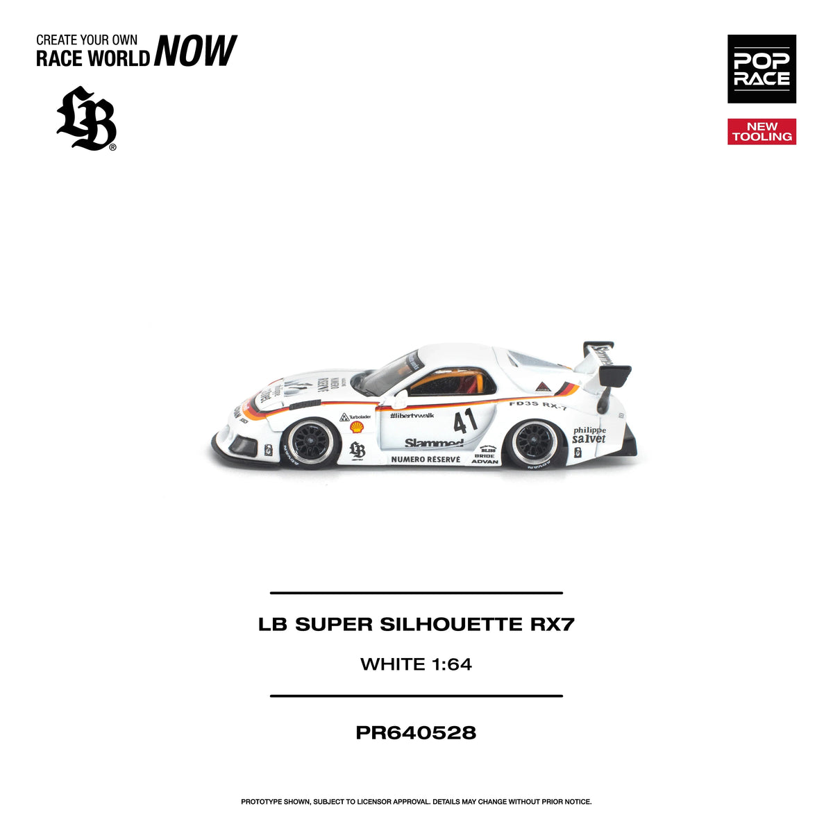 *PRE-ORDER* LB Super Silhouette RX7 (FD3S), 1:64 Scale (White)