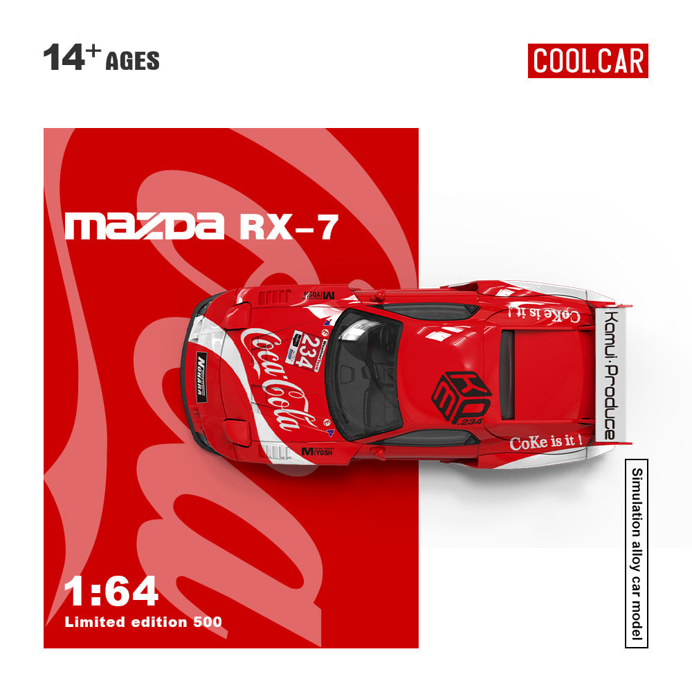 Time Micro CC Mazda RX-7 Red Cola Doll Edition 1:64 Scale Diecast Model