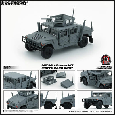 Humvee 4-CT with Stand Plate, 1:64 Scale (Matte Dark Gray)