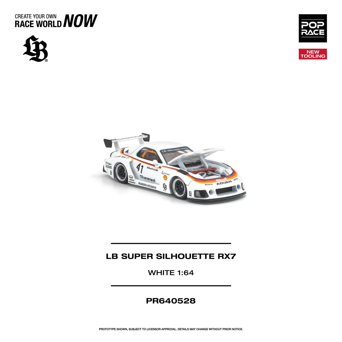 *PRE-ORDER* LB Super Silhouette RX7 (FD3S), 1:64 Scale (White)
