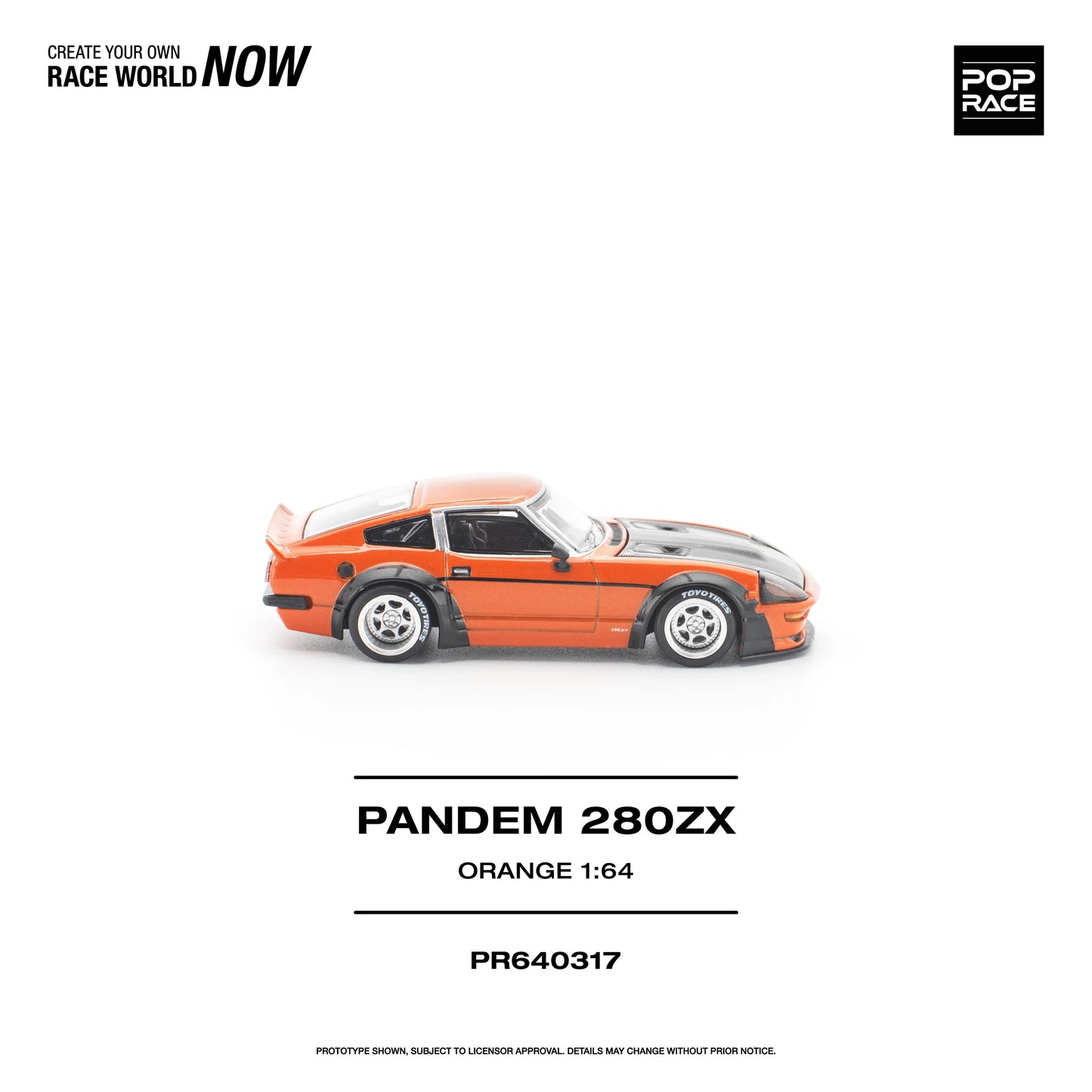 POPRACE Pandem Nissan 280ZX Orange 1:64 Scale Diecast Model (Pre-Order)