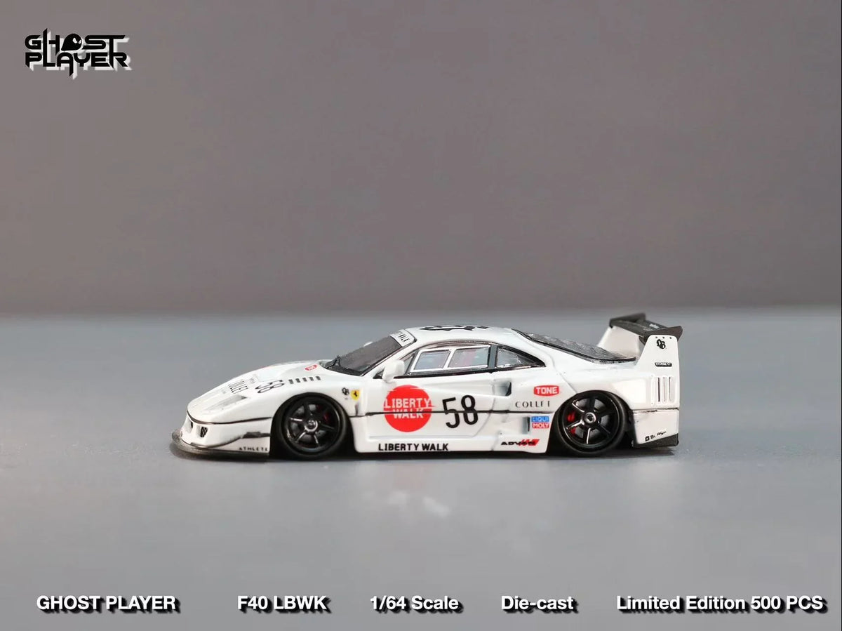 LBWK Ferrari F40 #58, (Limited to 499) 1:64 Scale (White)