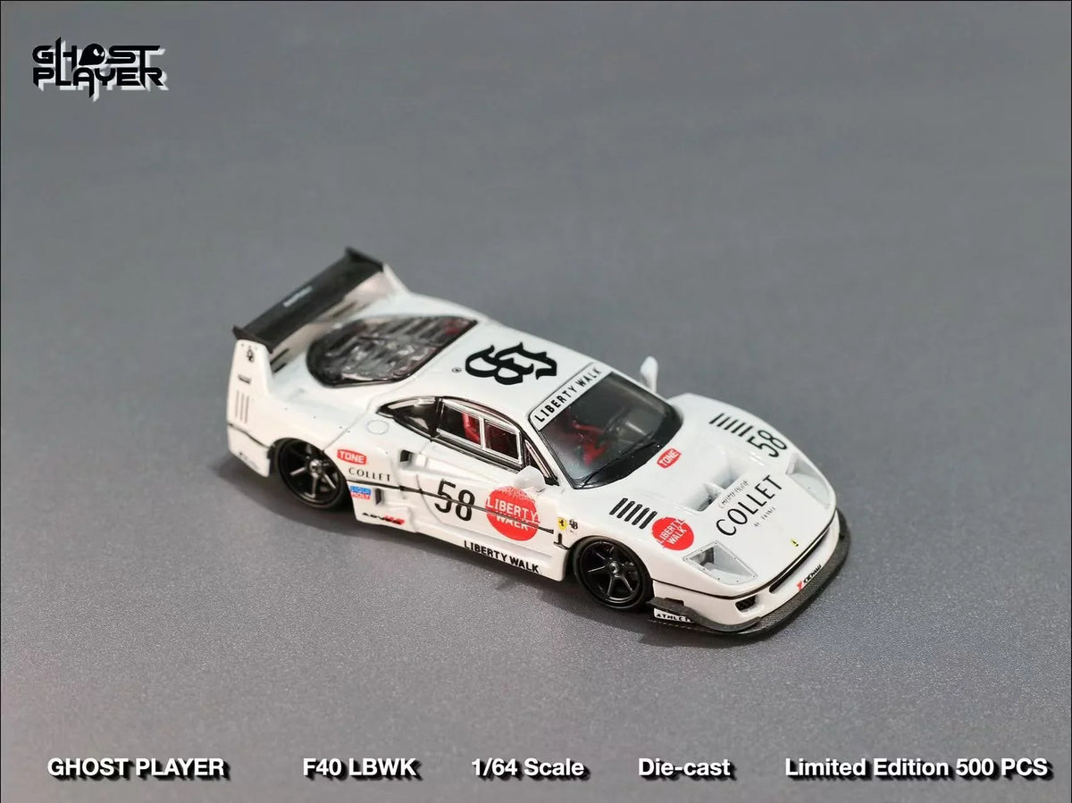 LBWK Ferrari F40 #58, (Limited to 499) 1:64 Scale (White)