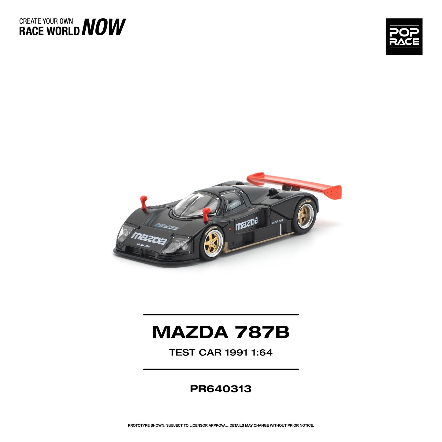 POPRACE Mazda 787B 1991 Test Car 1:64 Scale Diecast Model (Pre-Order)