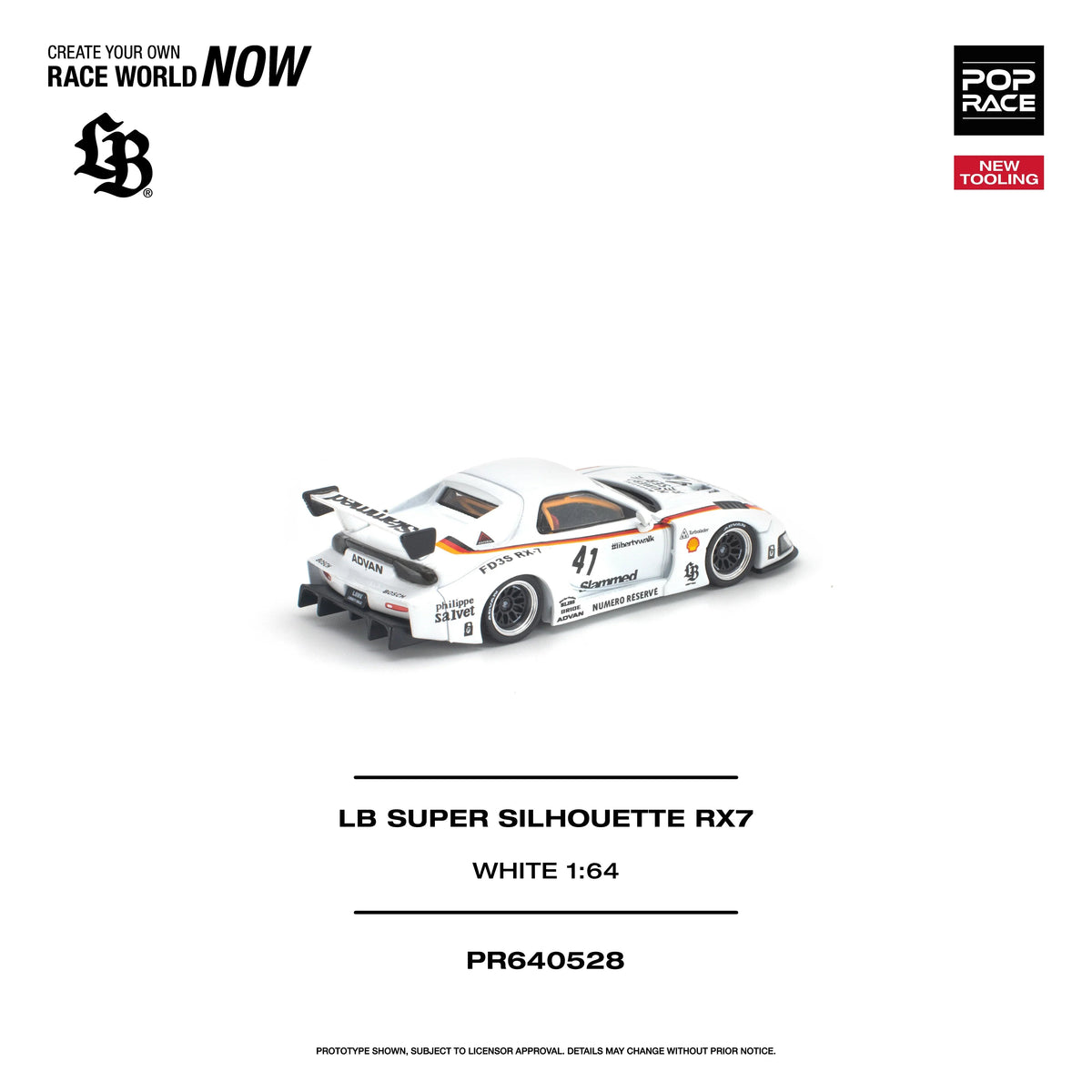 *PRE-ORDER* LB Super Silhouette RX7 (FD3S), 1:64 Scale (White)