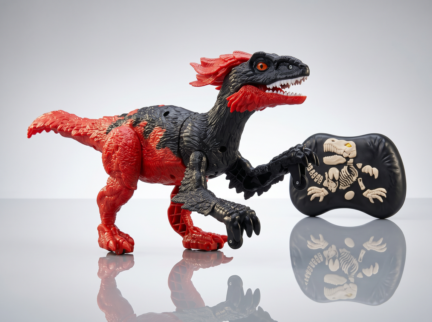TC02 RC Fire Steel Dinosaur Toy – Red/Black