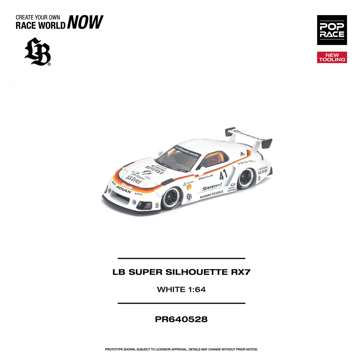 *PRE-ORDER* LB Super Silhouette RX7 (FD3S), 1:64 Scale (White)