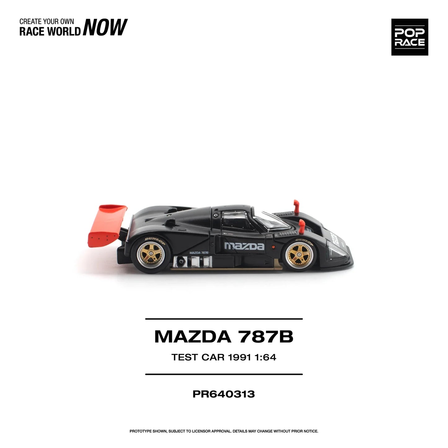 POPRACE Mazda 787B 1991 Test Car 1:64 Scale Diecast Model (Pre-Order)