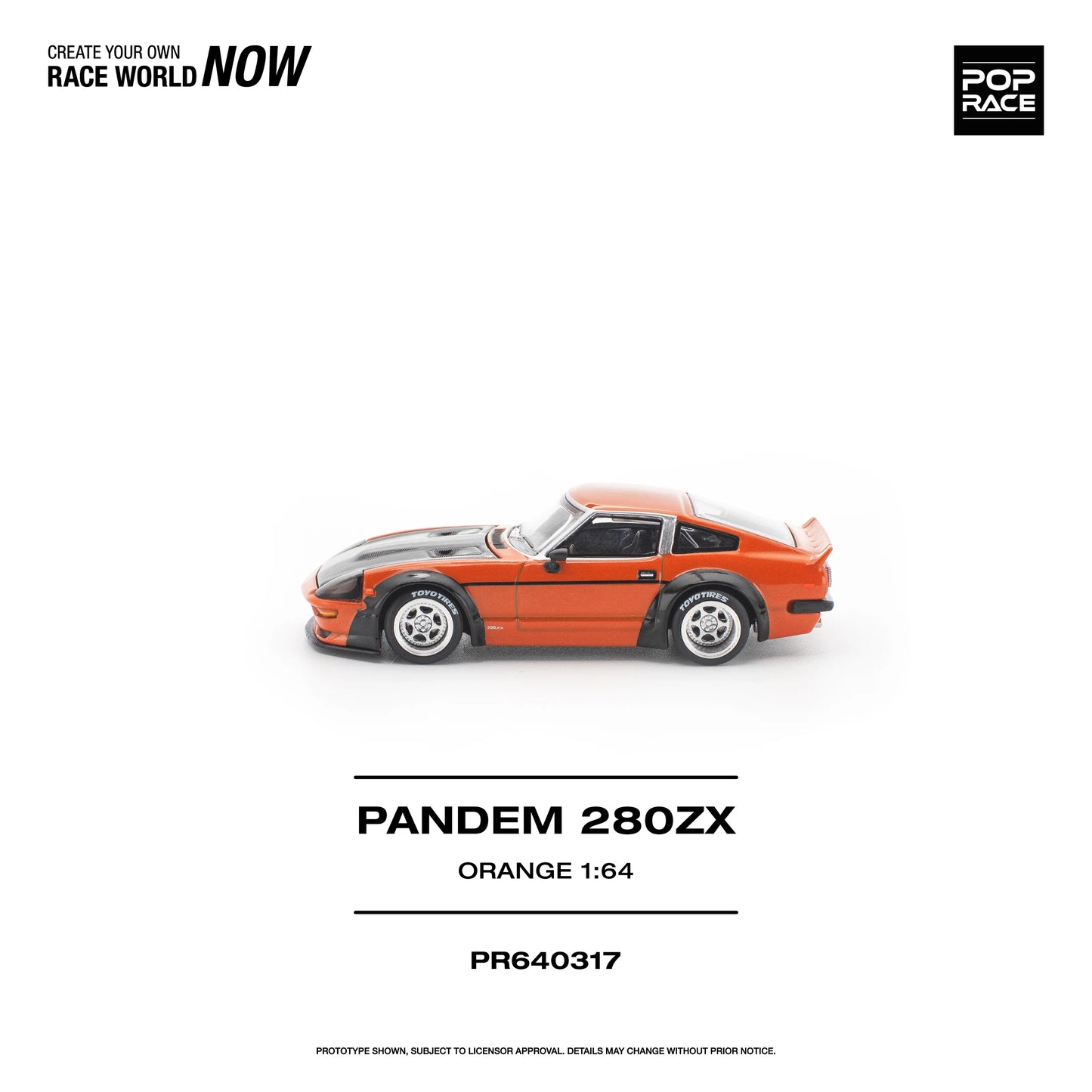 POPRACE Pandem Nissan 280ZX Orange 1:64 Scale Diecast Model (Pre-Order)