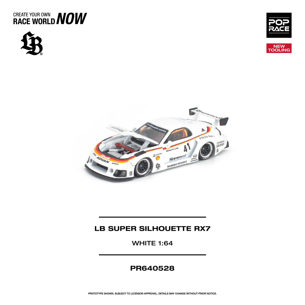 *PRE-ORDER* LB Super Silhouette RX7 (FD3S), 1:64 Scale (White)