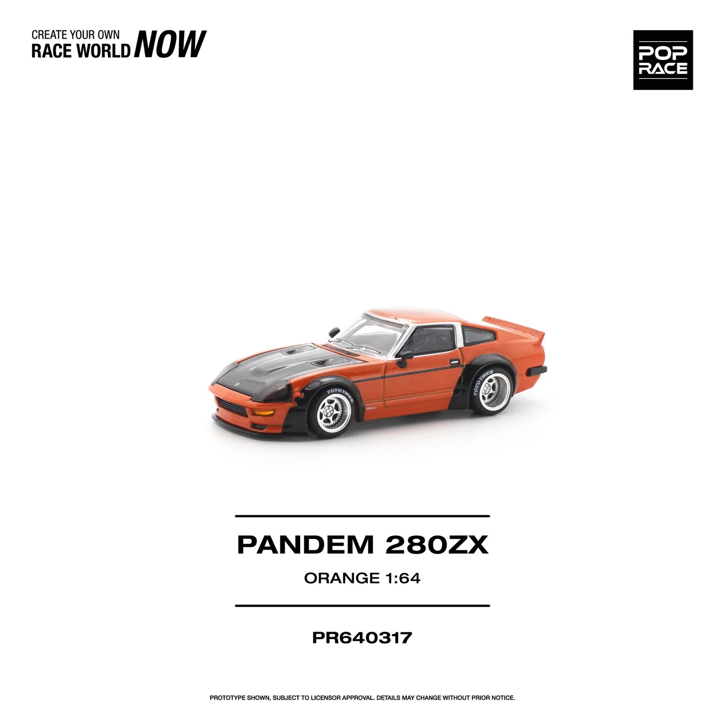 POPRACE Pandem Nissan 280ZX Orange 1:64 Scale Diecast Model (Pre-Order)