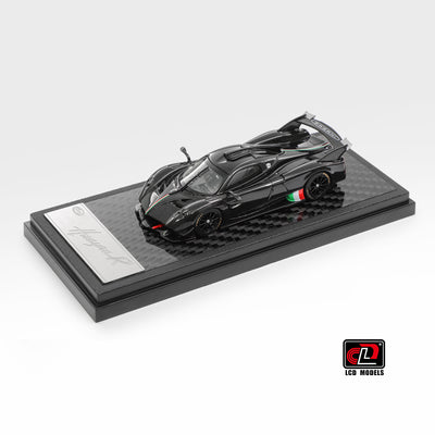Pagani Huayra R, 1:64 Scale (Carbon Black with Italian Flag)