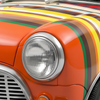 TINY Art Car Coloured Stripes 1:50 Scale Multicolor (HYP00004) – Official Licensed Diecast with Acrylic Case