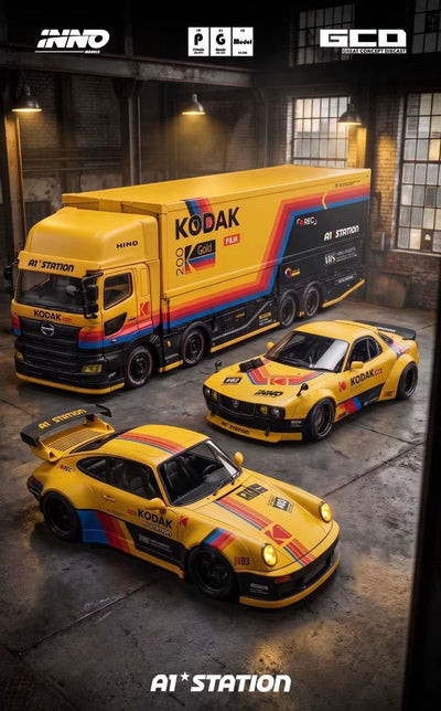 Porsche - Hino Truck - Chevrolet A1 Station Dinner Set (Limited to 300 Sets), 1:64 Scale by INNO64 X PGM X GCD – view 1